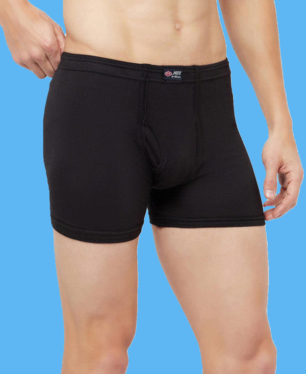 T.T. Mens Jazz Fine Long Inner Elastic TrunkPack Of 2 Skin-Black