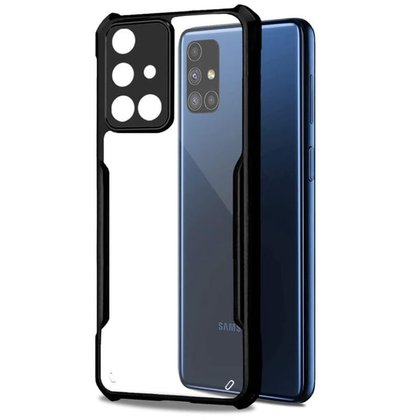 Mobielectro Camera Bump Protection | Slim Stylish 360 Protection Design |Crystal Clear | Shockproof Eagle Back Cover for Samsung M51 - Black