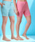 T.T. Women Regular Fit Poly Jersey Solid Short Pack Of 2-Turquoise-Pink