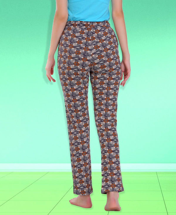 HiFlyers Women Comfort FitPrinted Cotton Pyjama Brown