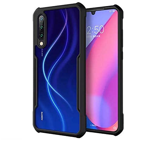 Mobielectro Camera Bump Protection | Slim Stylish 360 Protection Design |Crystal Clear | Shockproof Eagle Back Cover for Mi A3 OLD- Black