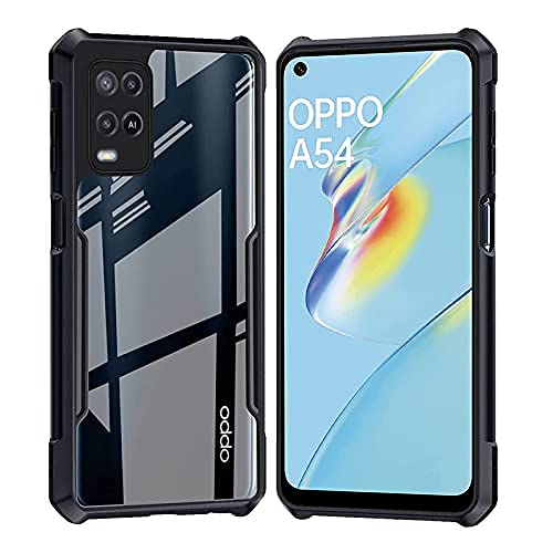 Mobielectro Camera Bump Protection | Slim Stylish 360 Protection Design |Crystal Clear | Shockproof Eagle Back Cover for Oppo A54 4G - Black