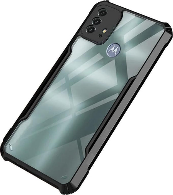 Mobielectro Camera Bump Protection | Slim Stylish 360 Protection Design |Crystal Clear | Shockproof Eagle Back Cover for Moto G10 Power - Black