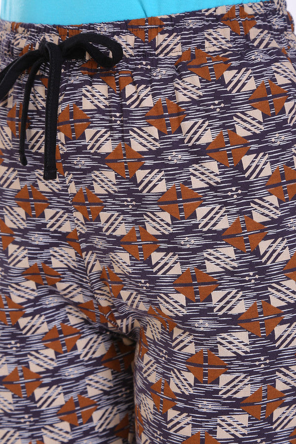 HiFlyers Women Comfort FitPrinted Cotton Pyjama Brown