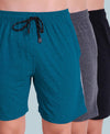 T.T. Men Solid Cotton Shorts Pack Of 3 Anthra-Black-Air