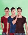 T.T. Men Solid Pack Of 3 Dyed Vest Assorted