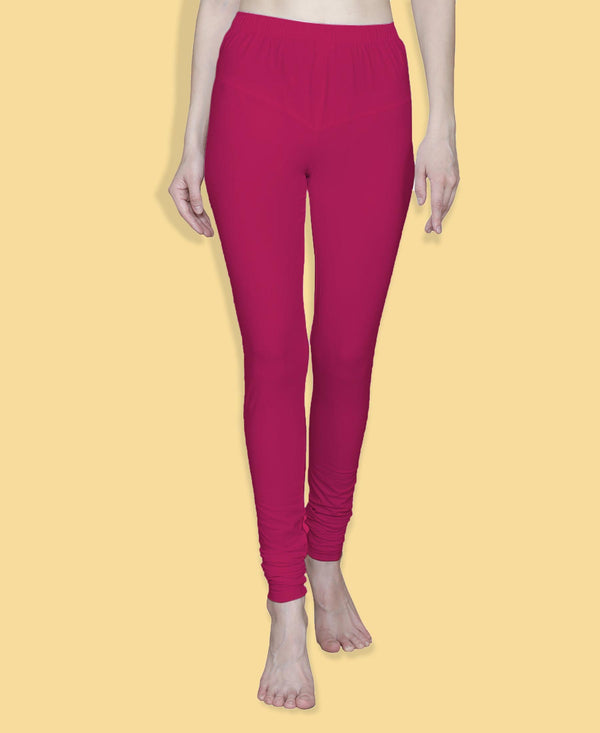 T.T. Women Solid Chudidar Cotton Lycra Cool Leggings -Magenta