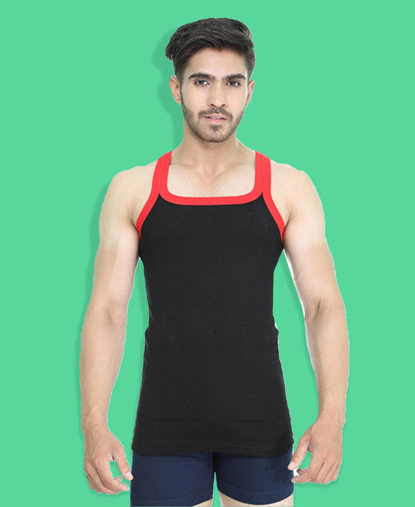 T.T. Men Derby Black Vest (Pack Of 5)