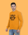 Hiflyers Men|Regular Fit|Chest Printed Cotton Fleece|Soft Stylish Casual Winter Wear Sweatshirt|Mustard-P11