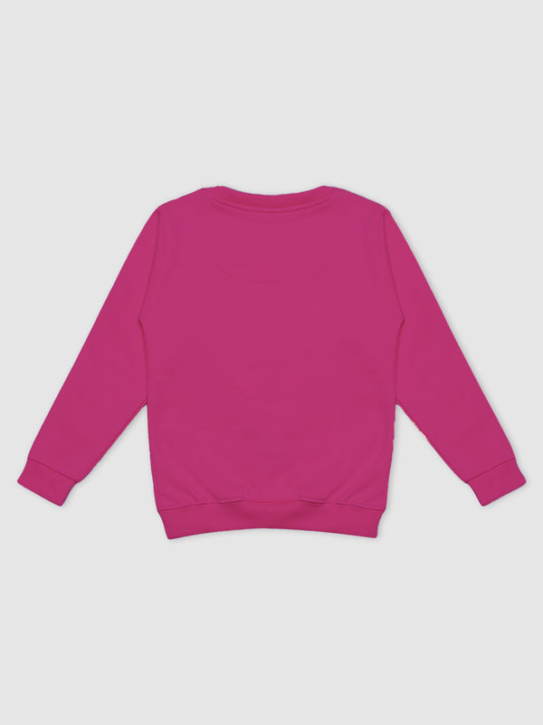 HiFlyers Girls Regular Fit | Premium Cotton Fleece |Full Sleeves|Round Neck|Trendy Winter Wear| Sweatshirts For Boys And Girls -Pink