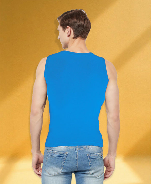 T.T. Men|Cool Tees|100% Cotton|Printed| Regular Fit |Round Neck Muscle Tshirts|Pack Of 2|Blue