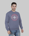 Hiflyers Men|Regular Fit|Chest Printed Cotton Fleece|Soft Stylish Casual Winter Wear Sweatshirt|Steel Grey-P18