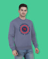 Hiflyers Men|Regular Fit|Chest Printed Cotton Fleece|Soft Stylish Casual Winter Wear Sweatshirt|Steel Grey-P17