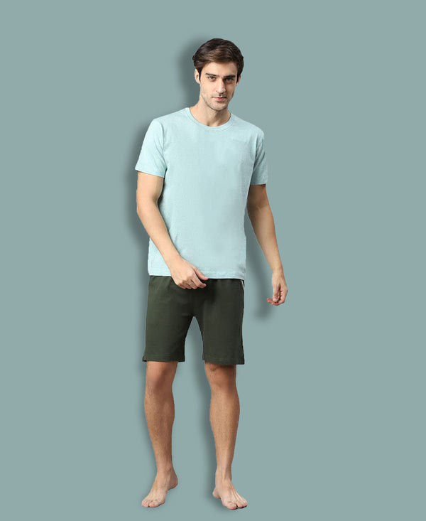 T.T. Men’S Organic Cotton T-Shirt|Melange Slim Fit Tees For Men | Round Neck|Regular Fit|Anti-Bacterial & Lightweight | Ideal For Gym/Sports Activities|Green