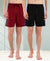 T.T. Men Regular Fit Poly Jersey Cut And Sew Bermuda Short Pack Of 2-Maroon-Black