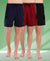 T.T. Men Regular Fit Poly Jersey Cut And Sew Bermuda Short Pack Of 3-Black-Maroon-Navy