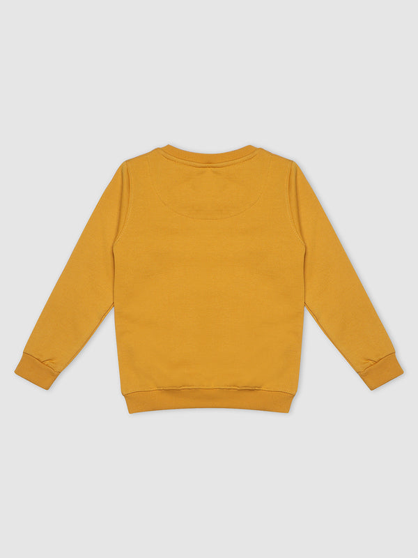 HiFlyers Girls Regular Fit | Premium Cotton Fleece |Full Sleeves|Round Neck|Trendy Winter Wear| Sweatshirts For Boys And Girls -Mustard