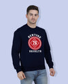 Hiflyers Men|Regular Fit|Chest Printed Cotton Fleece|Soft Stylish Casual Winter Wear Sweatshirt|Navy-P12