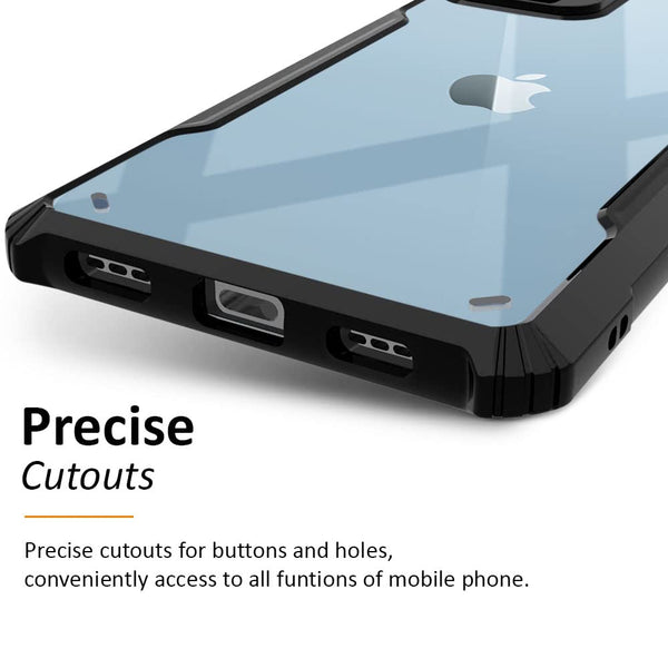 Mobielectro Camera Bump Protection | Slim Stylish 360 Protection Design |Crystal Clear | Shockproof Eagle Back Cover for iPhone 14 Plus- Black