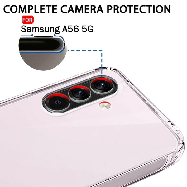 Mobielectro Clear Transparent Shockproof Scratch Resistant Protective Phone Case for Samsung A56 5G