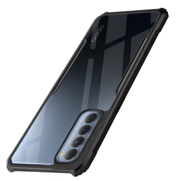 Mobielectro Camera Bump Protection | Slim Stylish 360 Protection Design |Crystal Clear | Shockproof Eagle Back Cover for Oppo RENO 4 Pro- Black