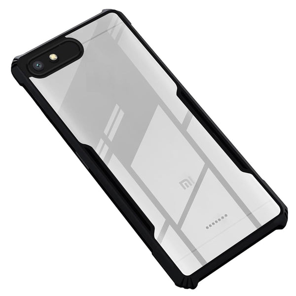 Mobielectro Camera Bump Protection | Slim Stylish 360 Protection Design |Crystal Clear | Shockproof Eagle Back Cover for RedMi 6A - Black