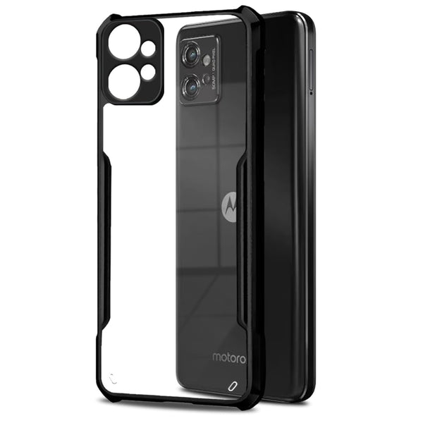 Mobielectro Camera Bump Protection | Slim Stylish 360 Protection Design |Crystal Clear | Shockproof Eagle Back Cover for Moto G32 5G - Black
