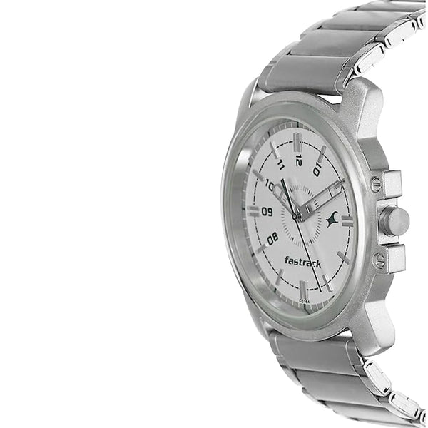 Quartz Analog Silver Dial Silver Stainless Steel Strap Watch for Men