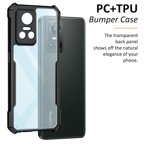 Mobielectro Camera Bump Protection | Slim Stylish 360 Protection Design |Crystal Clear | Shockproof Eagle Back Cover for Realme GT NEO 3 5G - Black