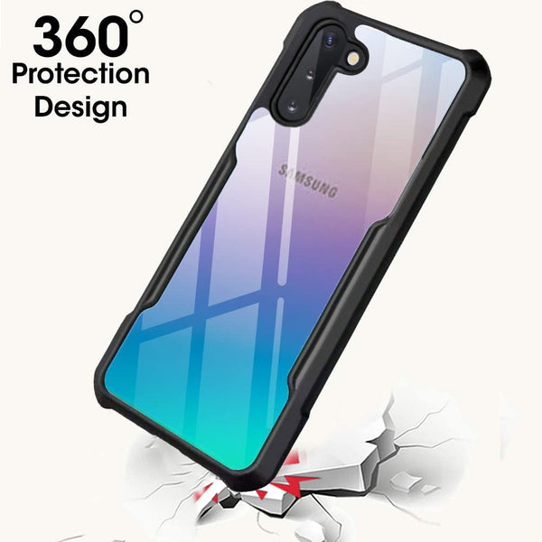 Mobielectro Camera Bump Protection | Slim Stylish 360 Protection Design |Crystal Clear | Shockproof Eagle Back Cover for Samsung Note 10 - Black
