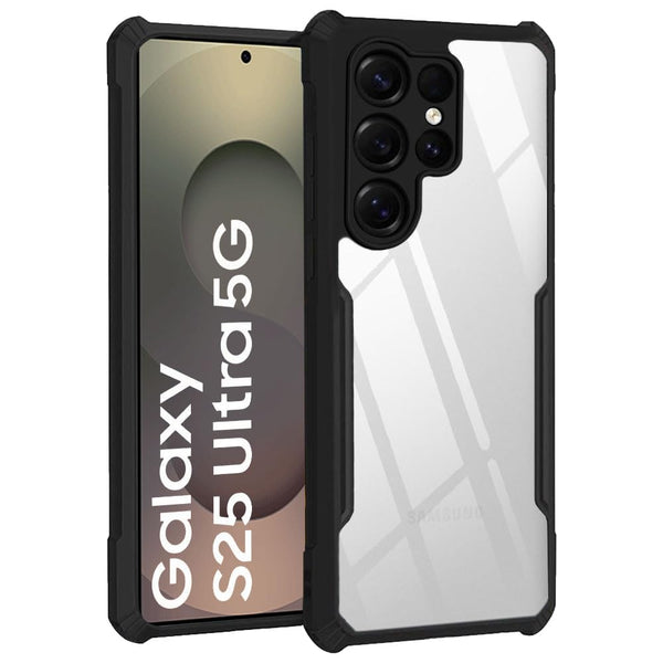 Mobielectro Camera Bump Protection | Slim Stylish 360 Protection Design |Crystal Clear | Shockproof Eagle Back Cover for Samsung S25 ULTRA- Black