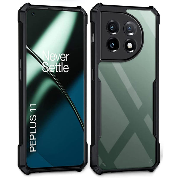 Mobielectro Camera Bump Protection | Slim Stylish 360 Protection Design |Crystal Clear | Shockproof Eagle Back Cover for OnePlus 11 - Black