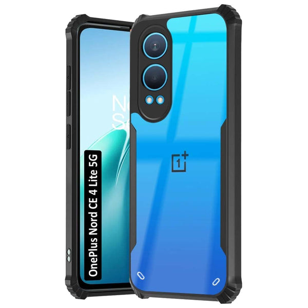 Mobielectro Camera Bump Protection | Slim Stylish 360 Protection Design |Crystal Clear | Shockproof Eagle Back Cover for OnePlusNord CE 4 Lite- Black