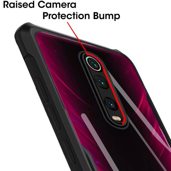 Mobielectro Camera Bump Protection | Slim Stylish 360 Protection Design |Crystal Clear | Shockproof Eagle Back Cover for RedMi K20 | RedMi K20 Pro - Black