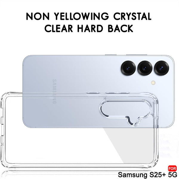 Mobielectro Clear Transparent Shockproof Scratch Resistant Protective Phone Case for Samsung S25 Plus