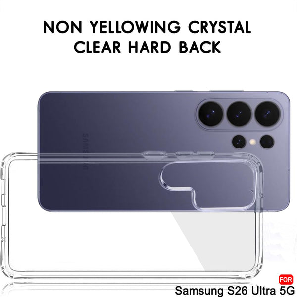 Mobielectro Clear Transparent Shockproof Scratch Resistant Protective Phone Case for Samsung S26 Ultra