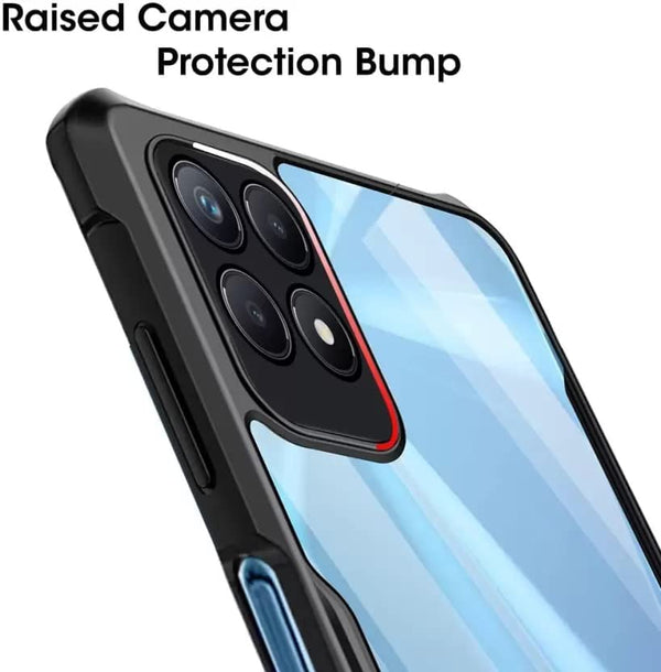 Mobielectro Camera Bump Protection | Slim Stylish 360 Protection Design |Crystal Clear | Shockproof Eagle Back Cover for Realme 8I - Black