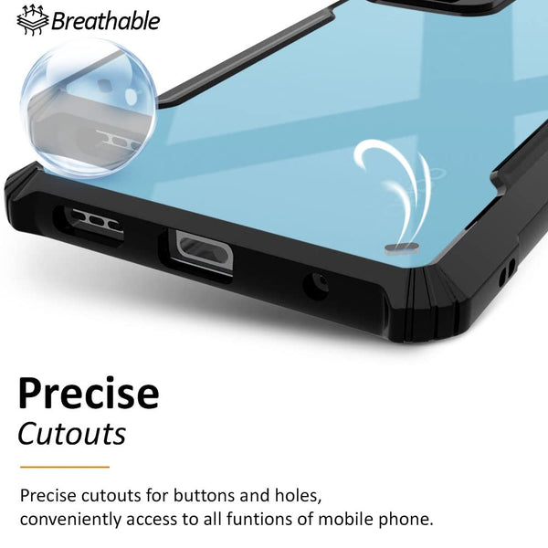 Mobielectro Camera Bump Protection | Slim Stylish 360 Protection Design |Crystal Clear | Shockproof Eagle Back Cover for Oppo A17 - Black