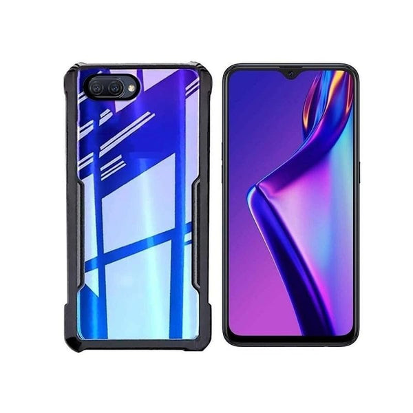 Mobielectro Camera Bump Protection | Slim Stylish 360 Protection Design |Crystal Clear | Shockproof Eagle Back Cover for Oppo A3S - Black