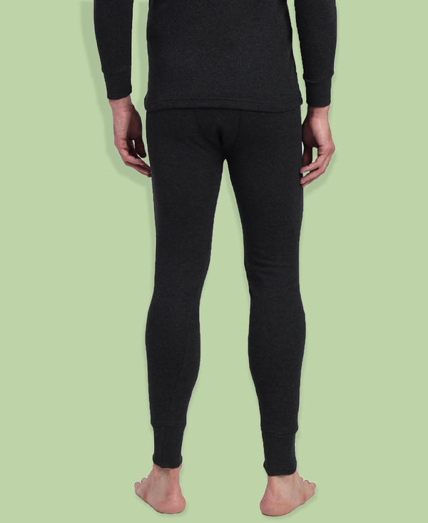 T.T. Men Regular Fit Cotton Rich With Elastomeric Finish Thermal Trouser Pack Of 5-Black