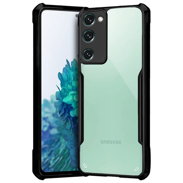 Mobielectro Camera Bump Protection | Slim Stylish 360 Protection Design |Crystal Clear | Shockproof Eagle Back Cover for Samsung S20FE5G - Black