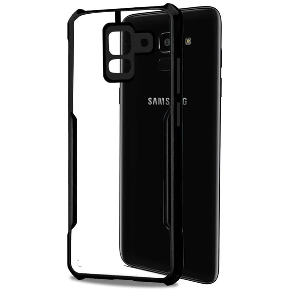 Mobielectro Camera Bump Protection | Slim Stylish 360 Protection Design |Crystal Clear | Shockproof Eagle Back Cover for Samsung J6 - Black