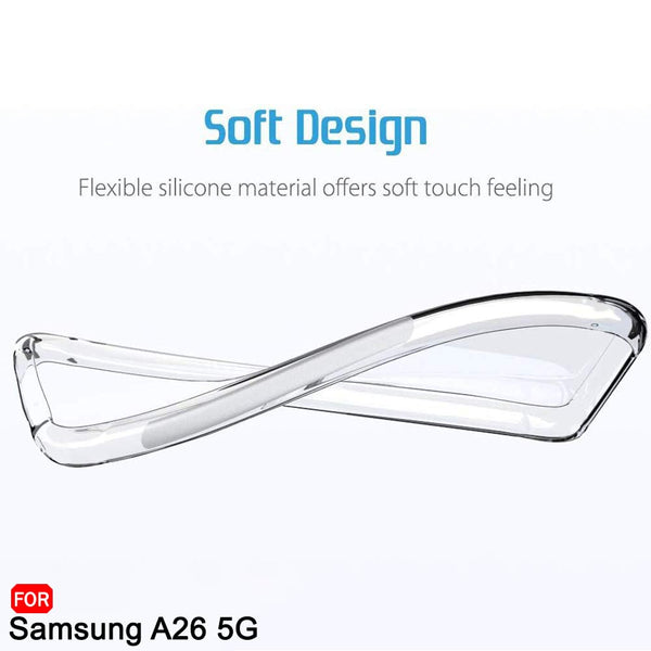 Mobielectro Clear Transparent Shockproof Scratch Resistant Protective Phone Case for Samsung A26 5G