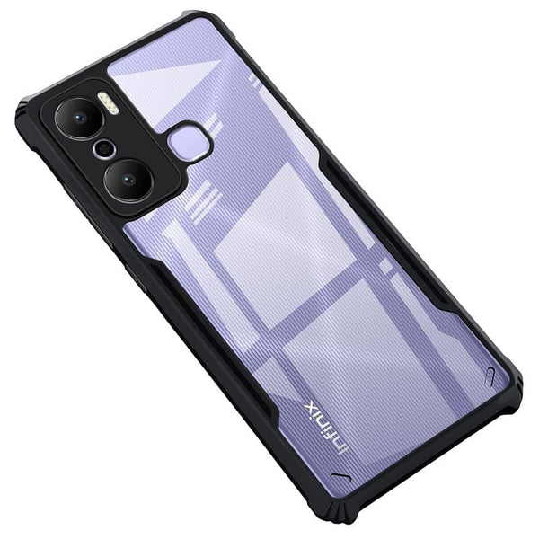 Mobielectro Camera Bump Protection | Slim Stylish 360 Protection Design |Crystal Clear | Shockproof Eagle Back Cover for Infinix Hot 20 PLAY- Black
