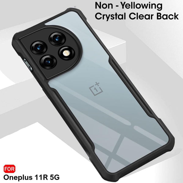 Mobielectro Camera Bump Protection | Slim Stylish 360 Protection Design |Crystal Clear | Shockproof Eagle Back Cover for OnePlus 11R - Black