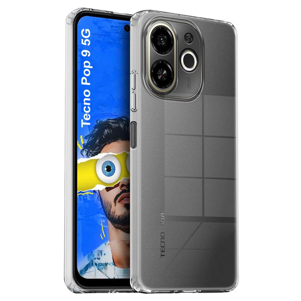 Mobielectro Clear Transparent Shockproof Scratch Resistant Protective Phone Case for Tecno POP 9 5G