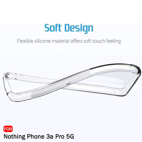 Mobielectro Soft Silicon Transparent |Scratch Resistant Clear Case for Nothing Phone 3A Pro 5G