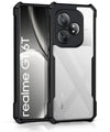 Mobielectro Camera Bump Protection | Slim Stylish 360 Protection Design |Crystal Clear | Shockproof Eagle Back Cover for Realme GT 6T | Realme GT 6 - Black