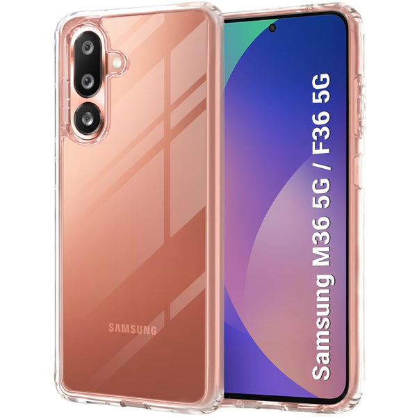Mobielectro Clear Transparent Shockproof Scratch Resistant Protective Phone Case for Samsung F36