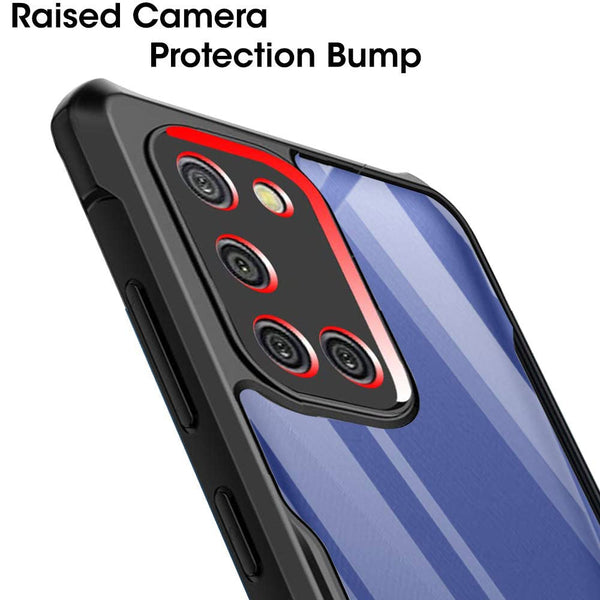 Mobielectro Camera Bump Protection | Slim Stylish 360 Protection Design |Crystal Clear | Shockproof Eagle Back Cover for Samsung A31 - Black